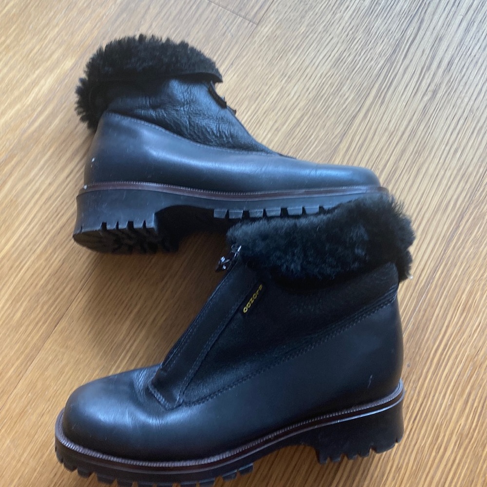Blondo ankle winter women genuine shearling zipper boots size 6 - Picture 2 of 5